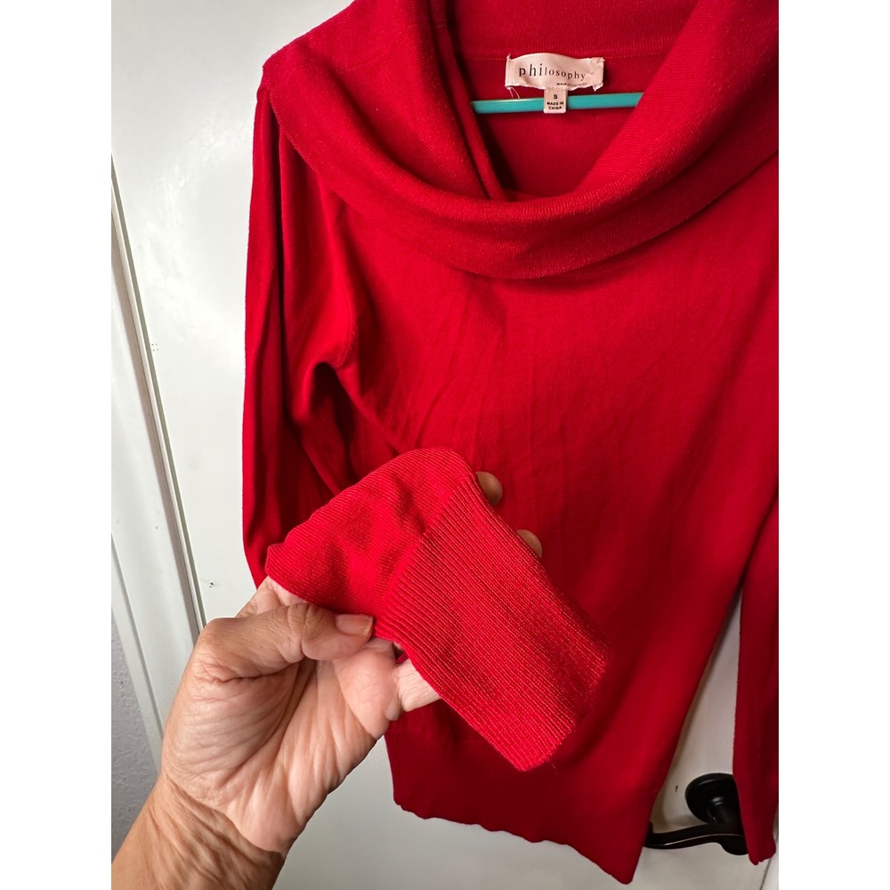 Philosophy Republic Clothing Red Cowl Neck Sweater Womens Small Long Sleeve Knit - Picture 3 of 7